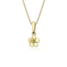9ct Gold Peridot Flower Pendant Necklace