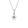 9ct Gold Sapphire Flower Pendant Necklace