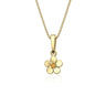9ct Gold Citrine Flower Pendant Necklace