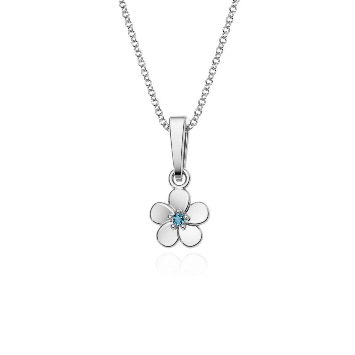 9ct Gold Topaz Flower Pendant Necklace