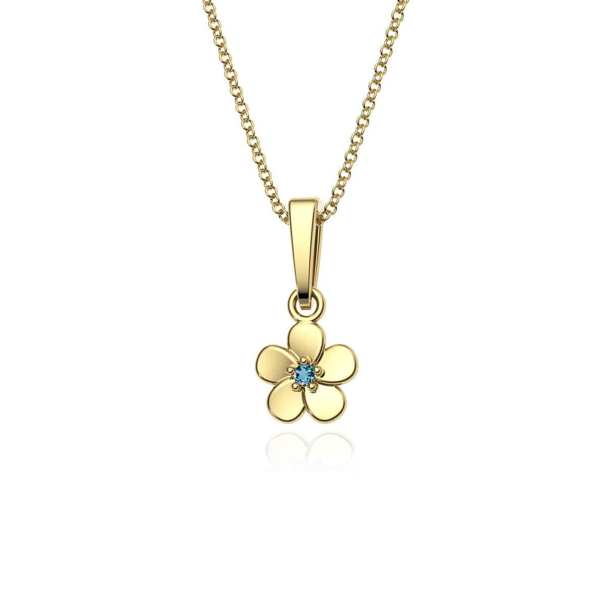 9ct Gold Topaz Flower Pendant Necklace