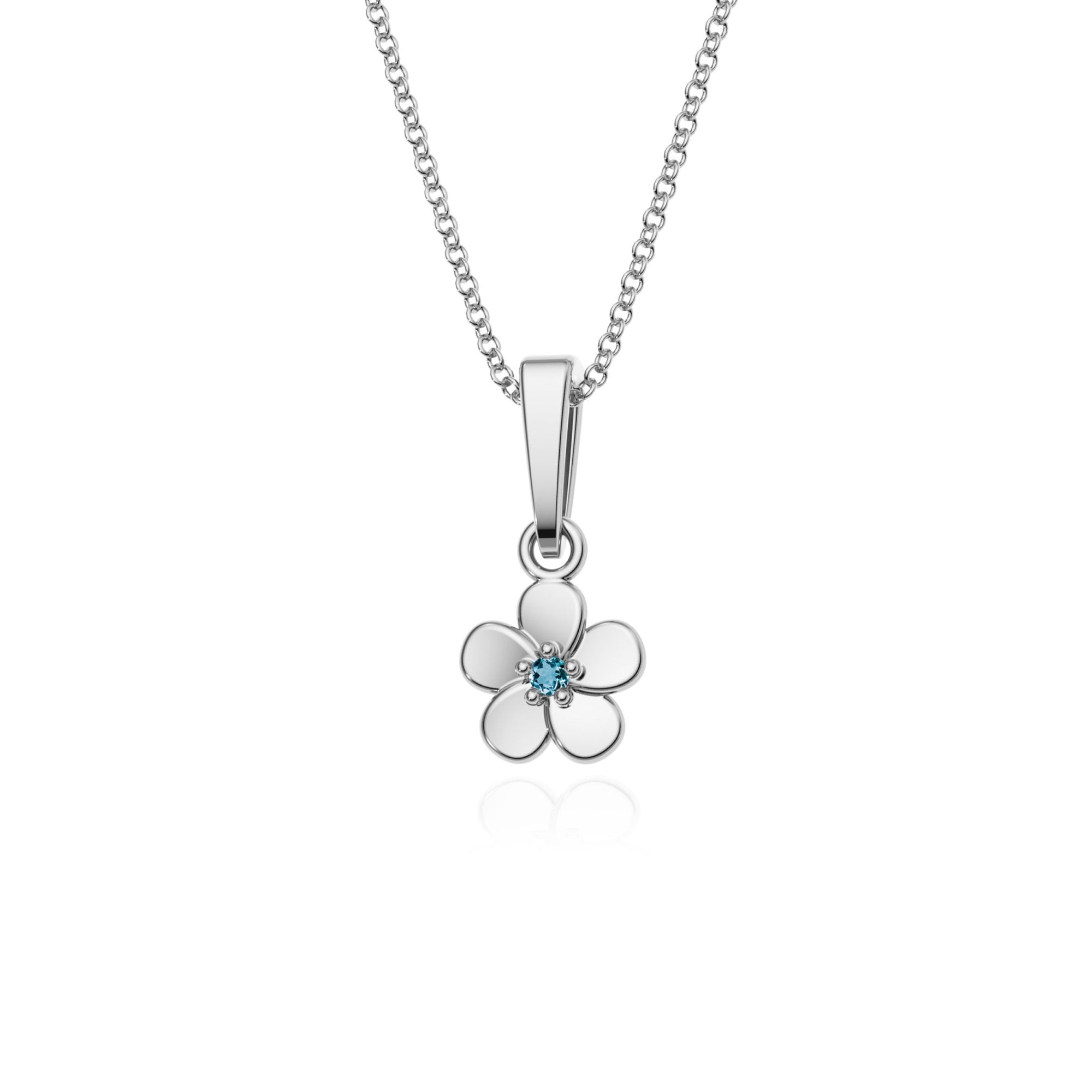 9ct Gold Topaz Flower Pendant Necklace