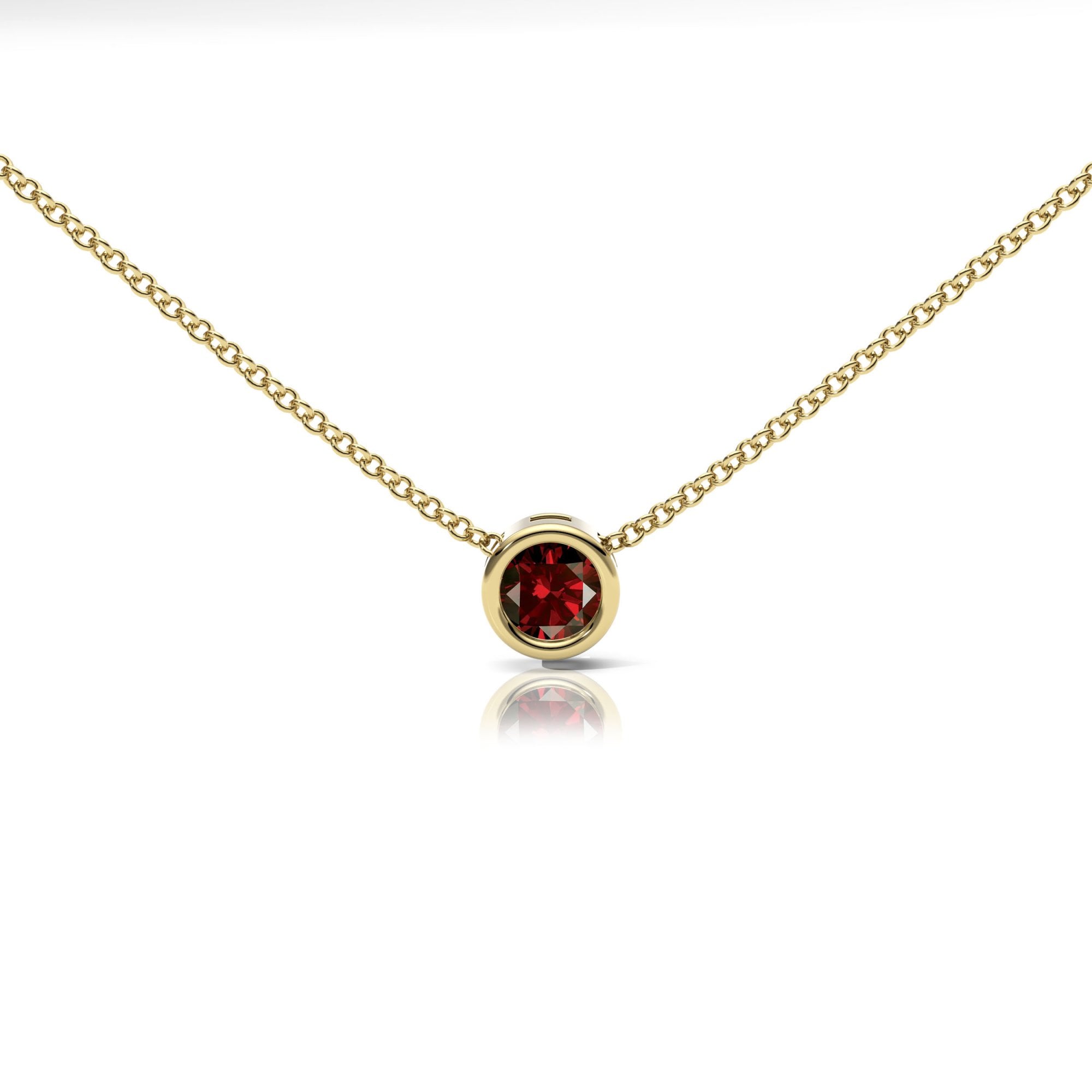 Garnet Rubover Set Necklace