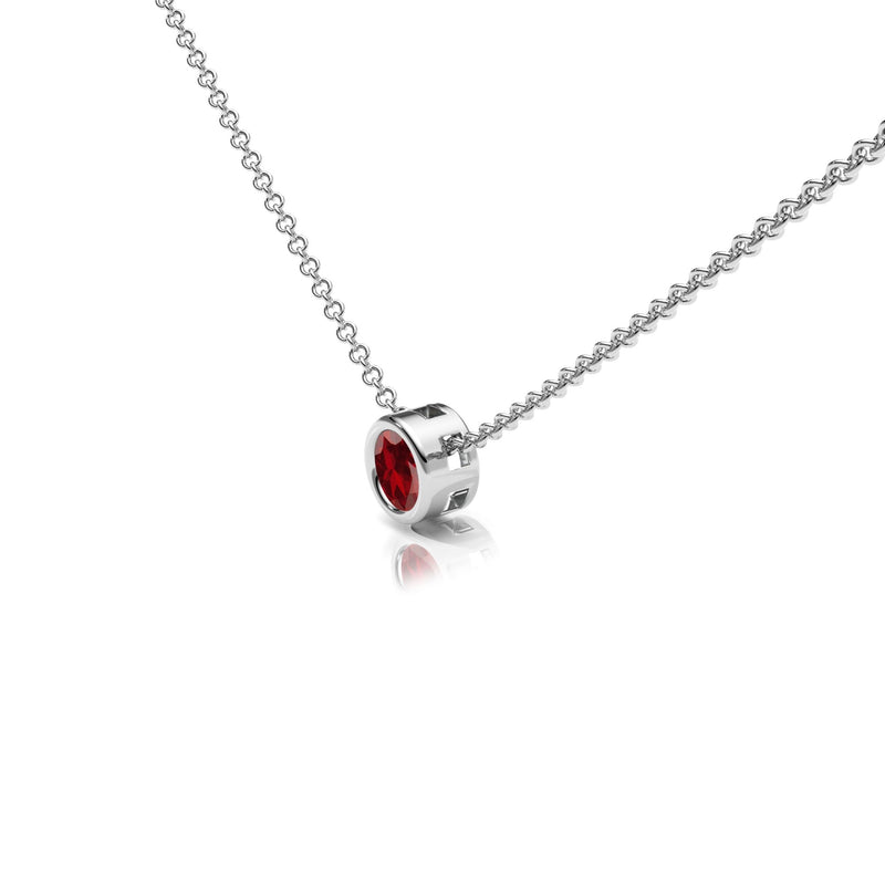 Garnet Rubover Set Necklace