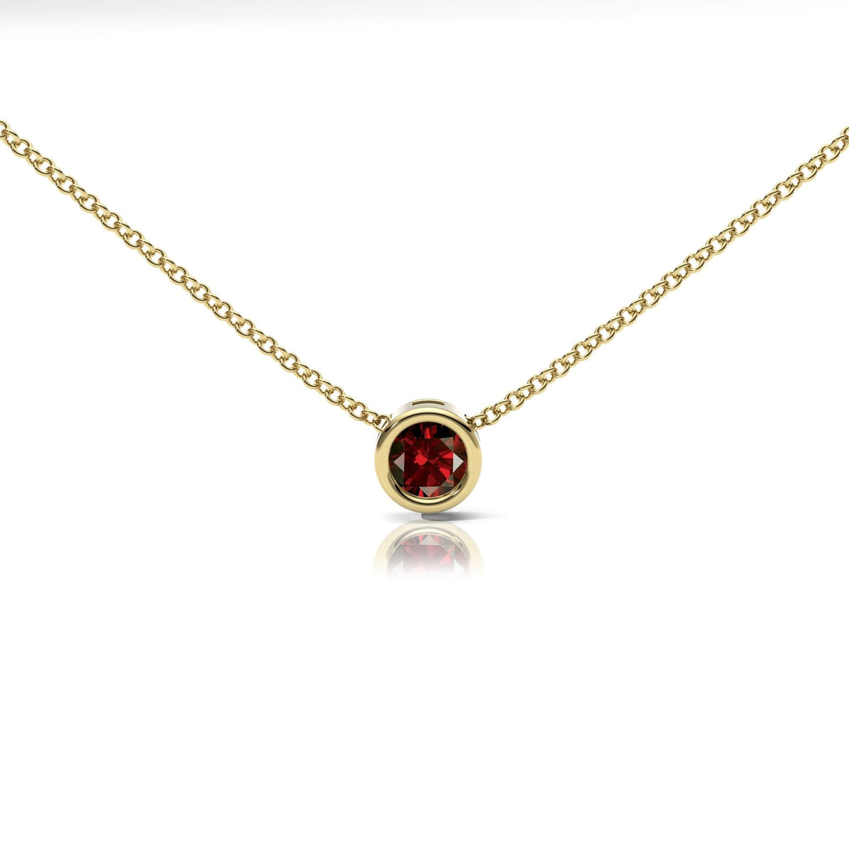 Garnet Rubover Set Necklace