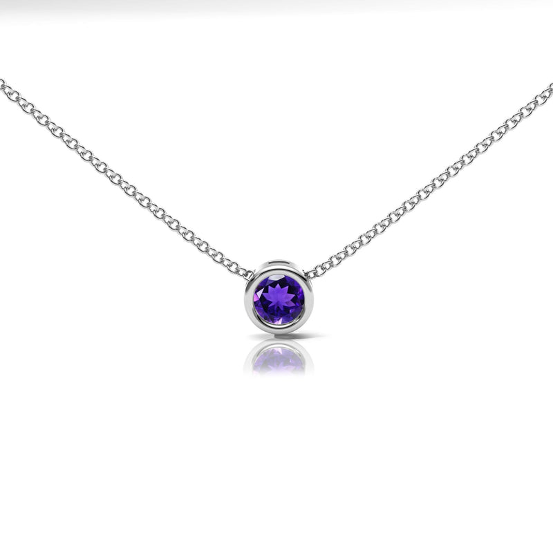 Amethyst Rubover Set Necklace