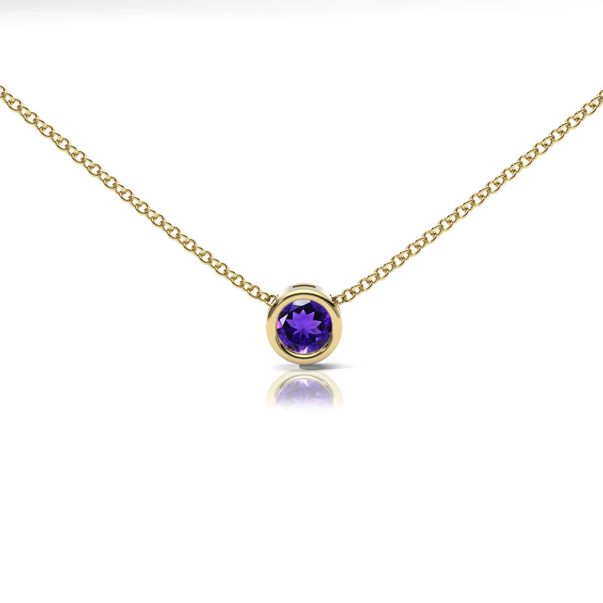 Amethyst Rubover Set Necklace