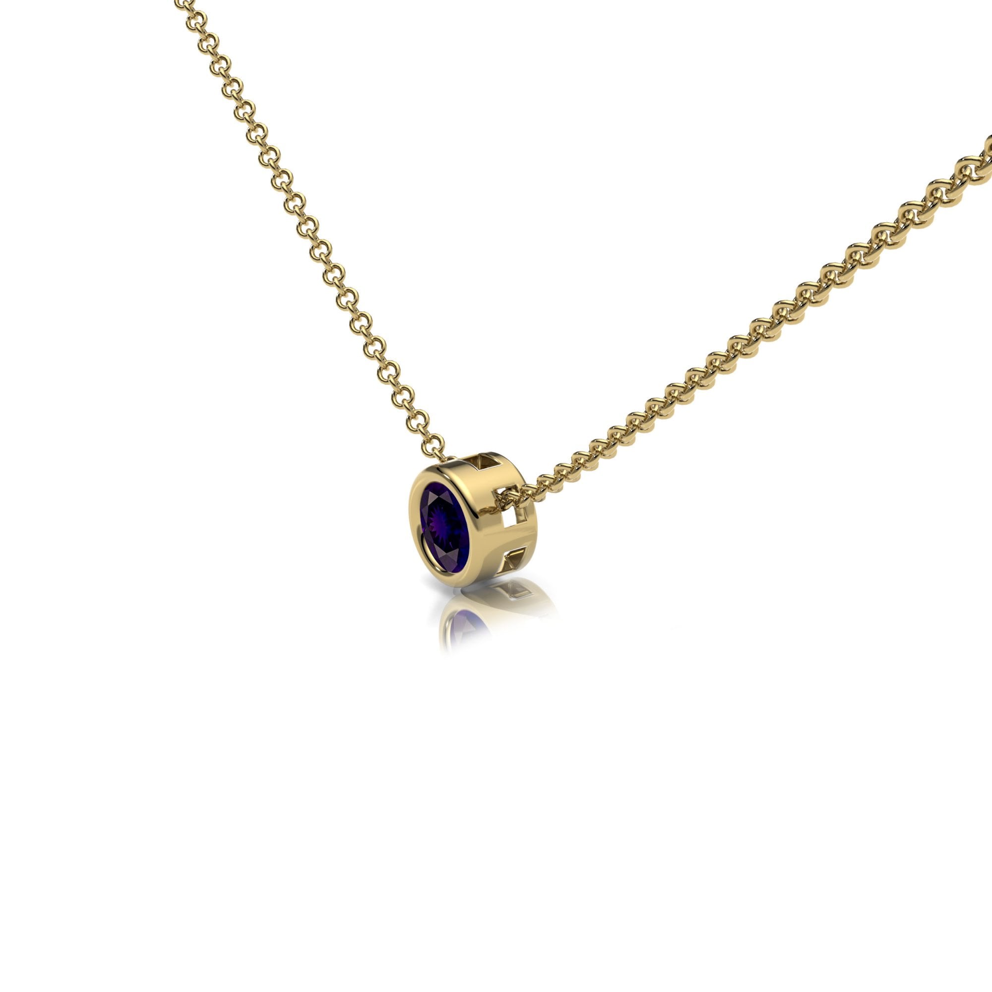 Amethyst Rubover Set Necklace