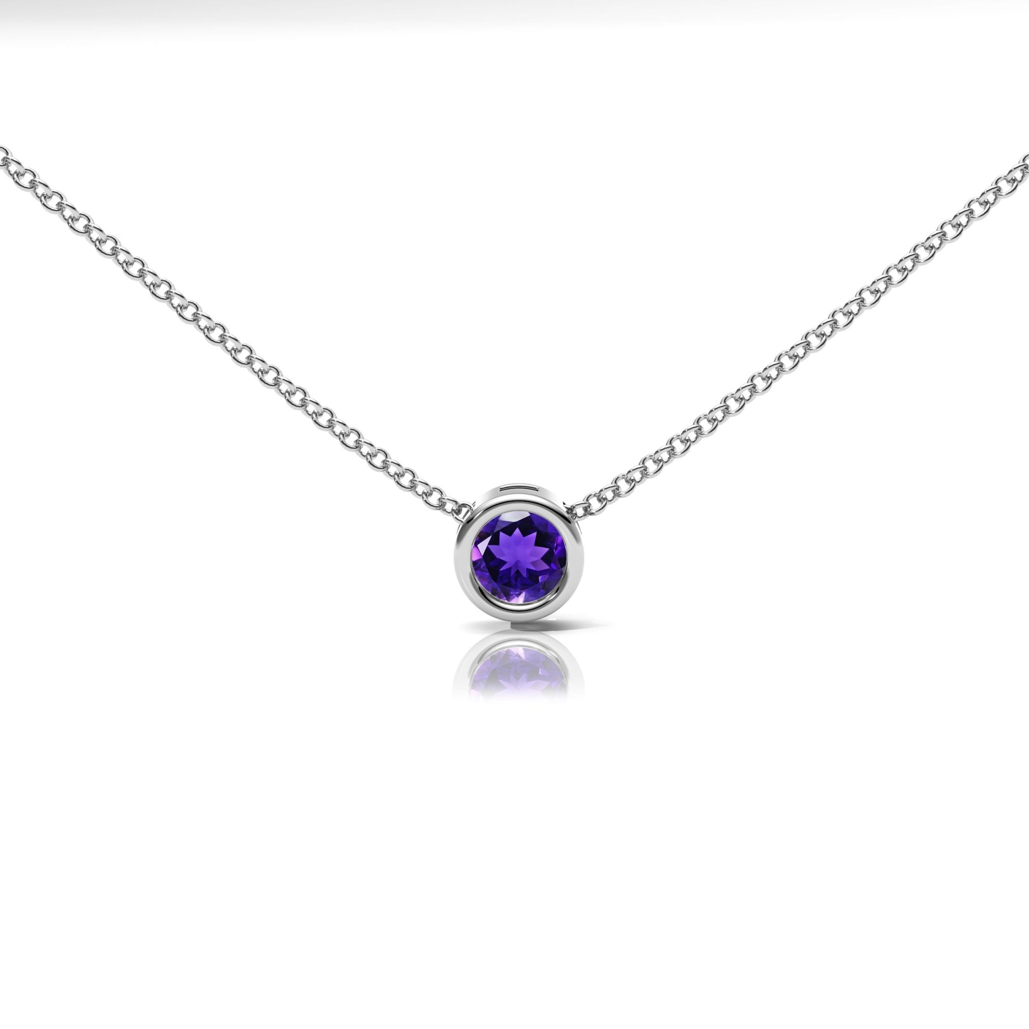 Amethyst Rubover Set Necklace