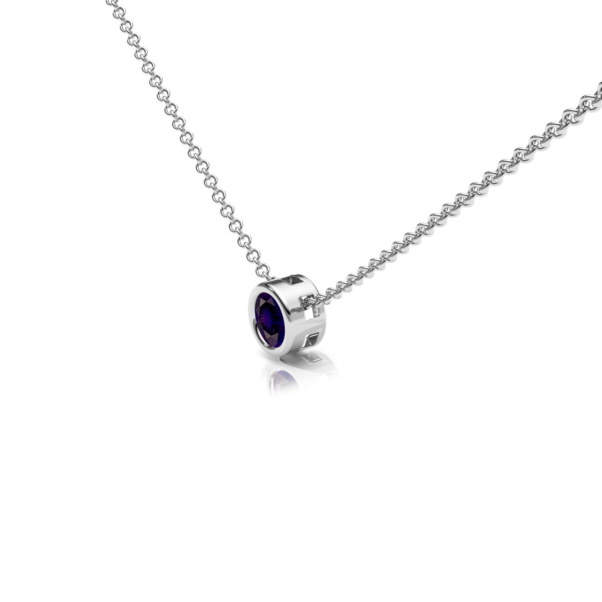 Amethyst Rubover Set Necklace