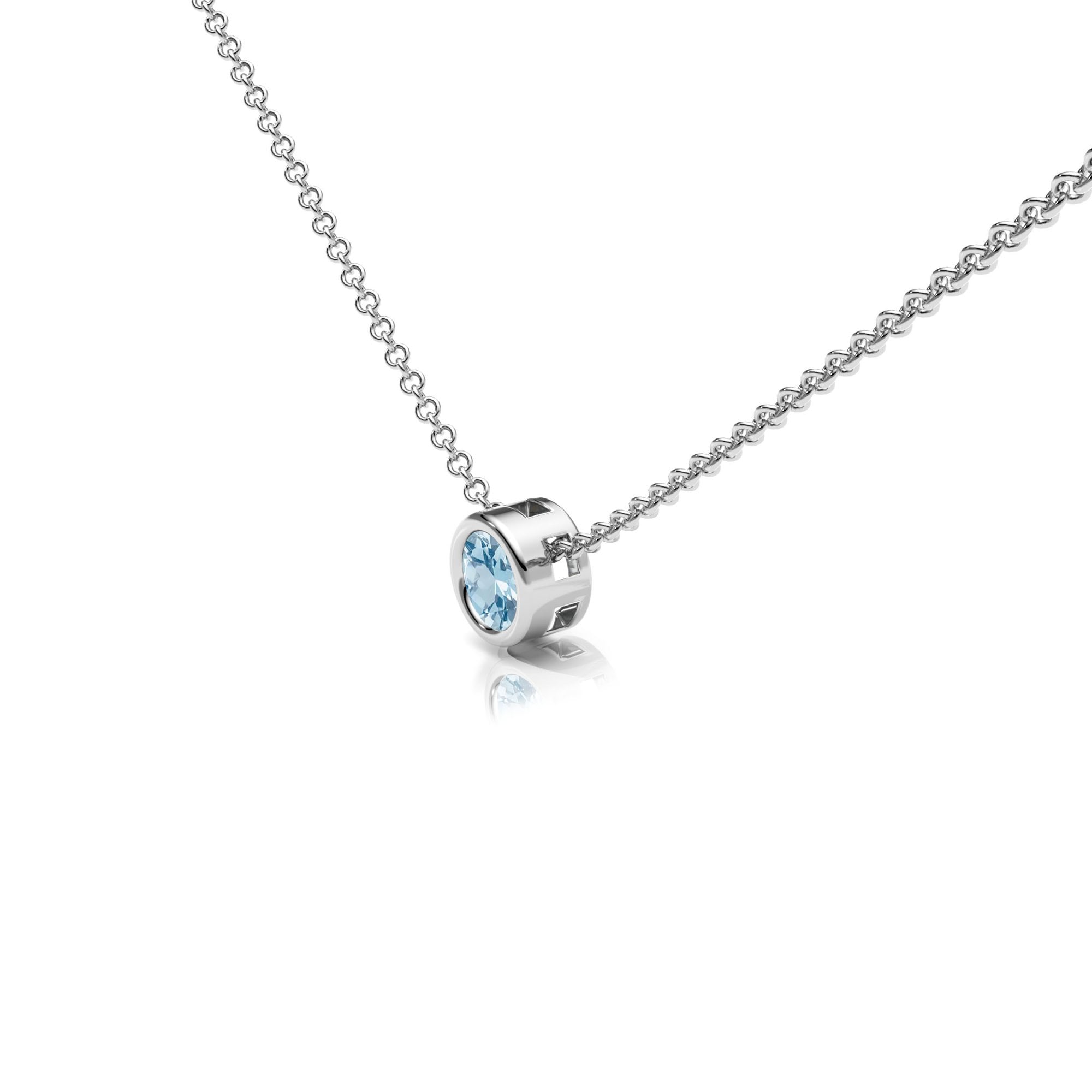 Aquamarine Rubover Set Necklace