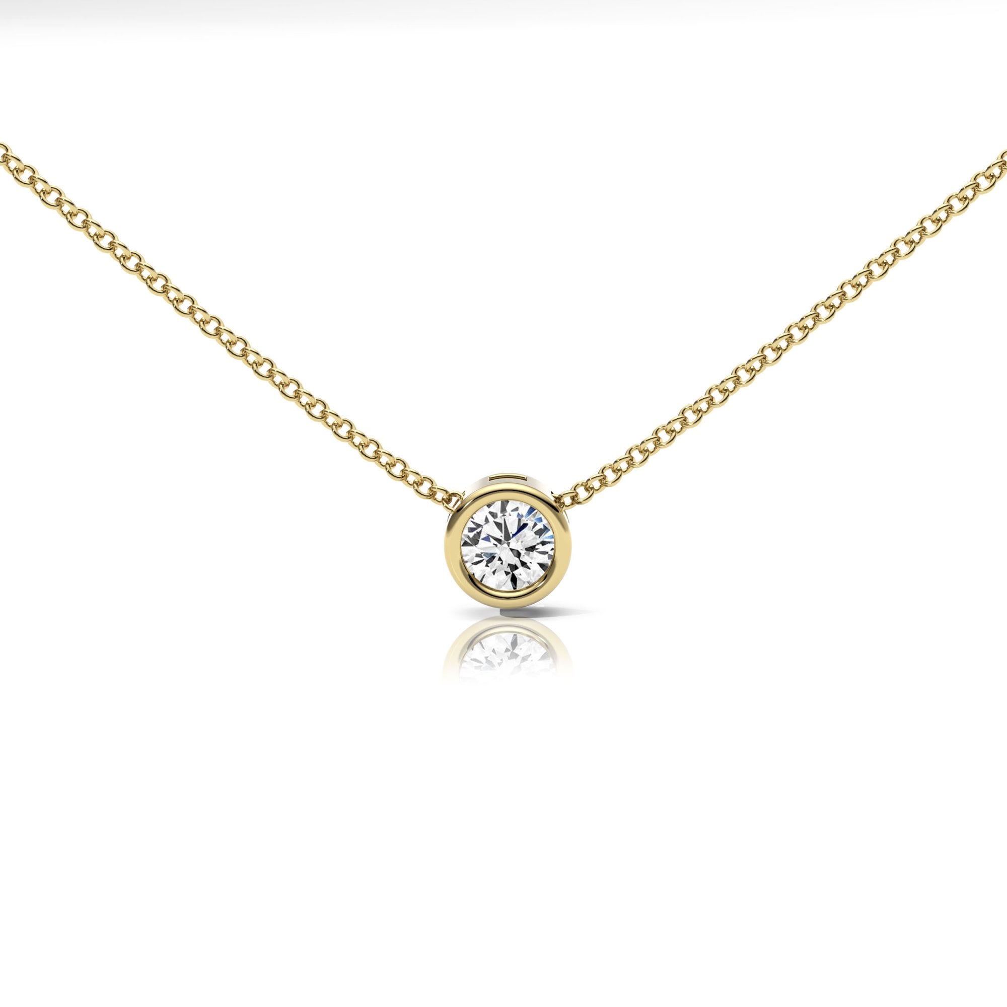 Lab Diamond Rubover Set Necklace