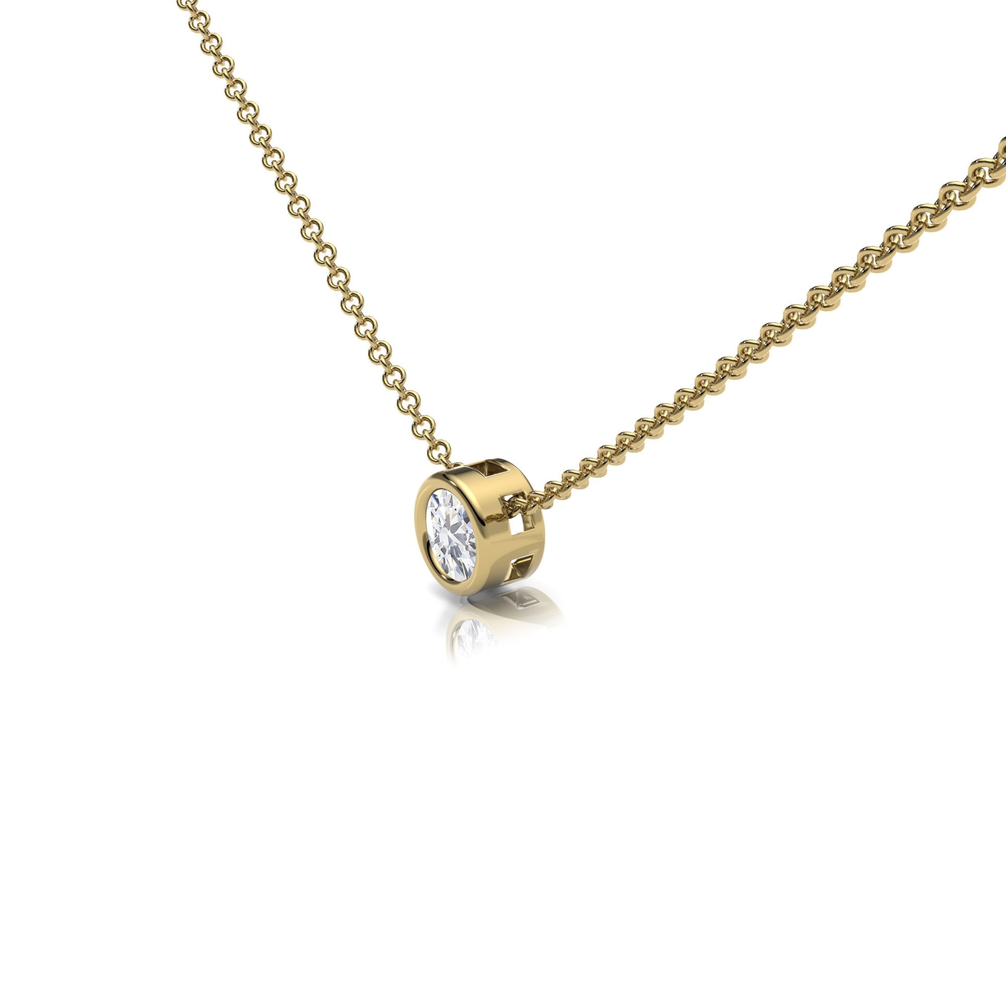 Lab Diamond Rubover Set Necklace