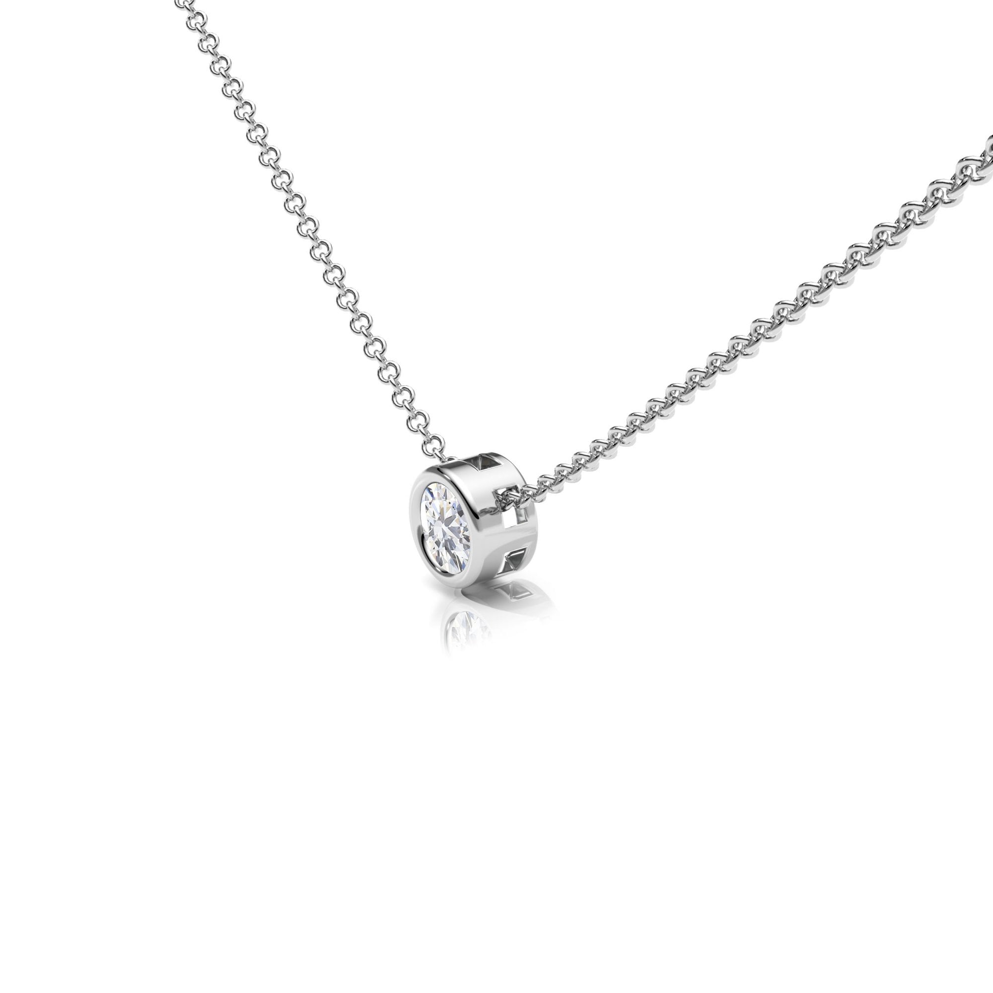 Lab Diamond Rubover Set Necklace