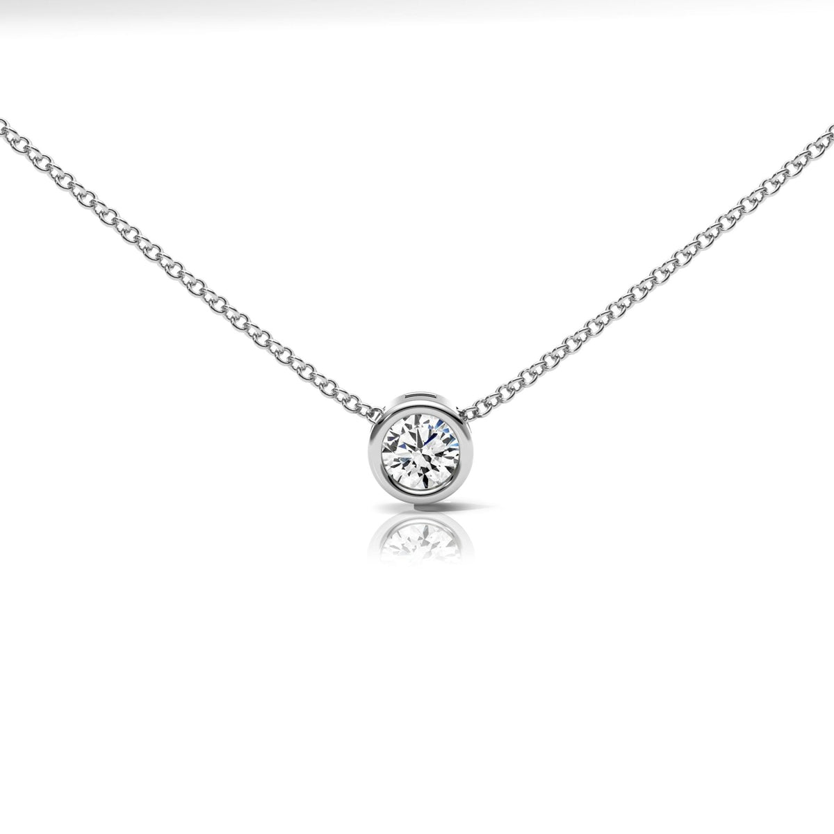 Lab Diamond Rubover Set Necklace