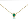 Lab Emerald Rubover Set Necklace