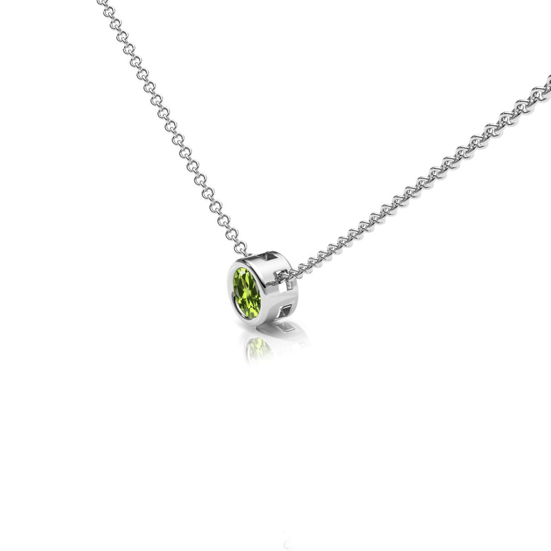 Peridot Rubover Set Necklace