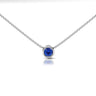 Lab Sapphire Rubover Set Necklace