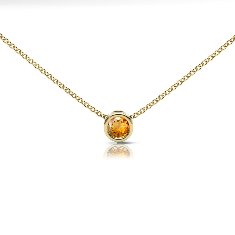 Citrine Rubover Set Necklace