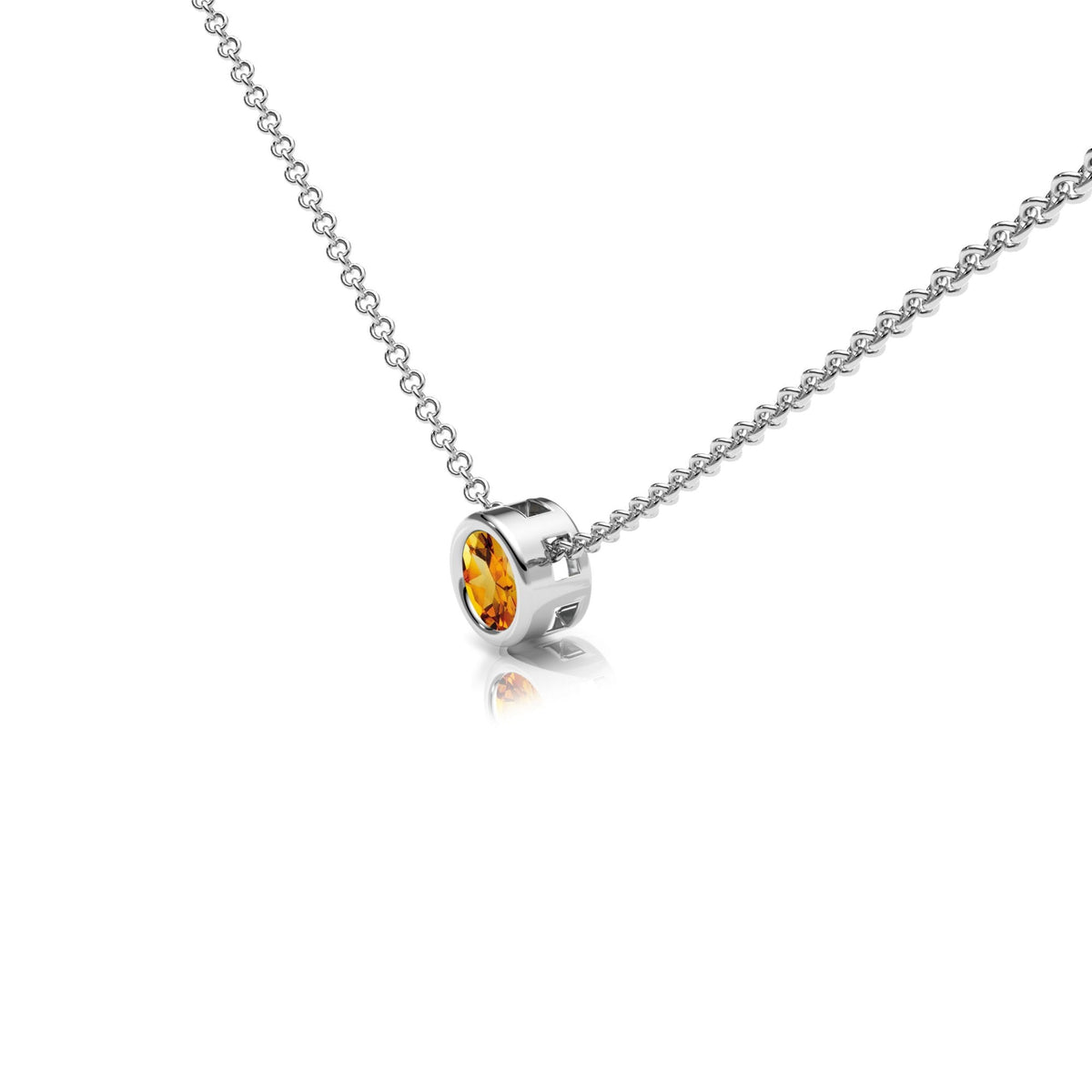 Citrine Rubover Set Necklace