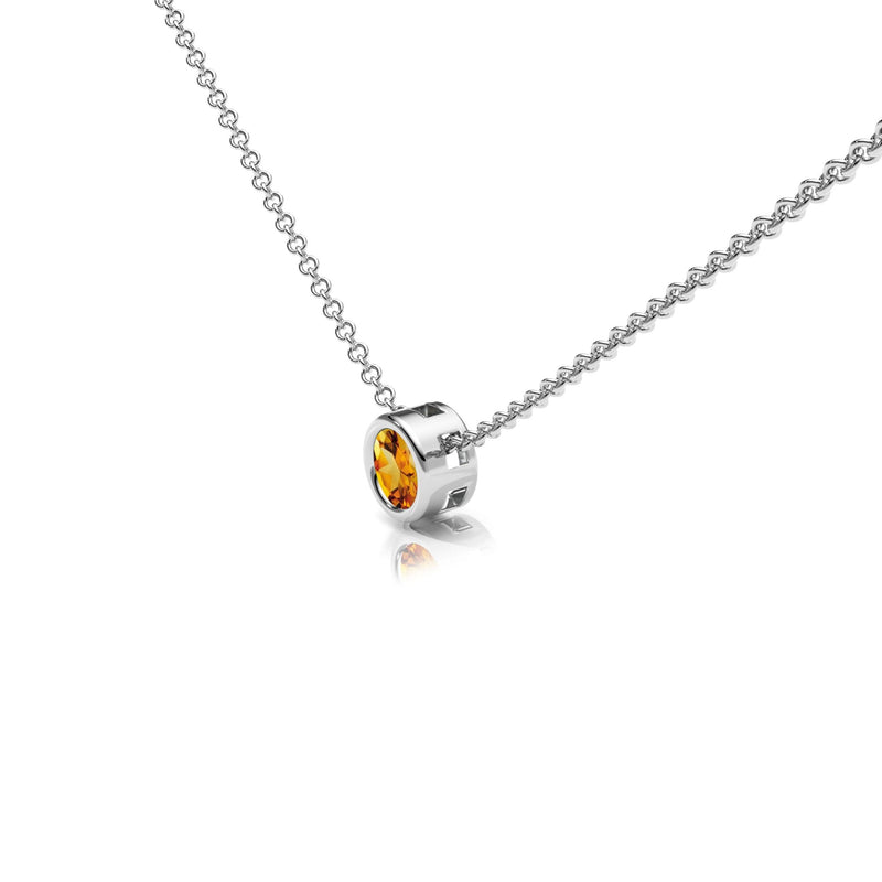 Citrine Rubover Set Necklace