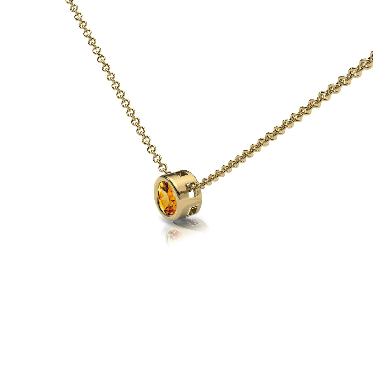 Citrine Rubover Set Necklace