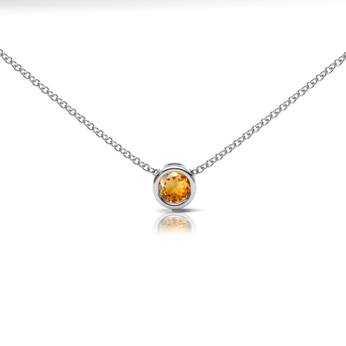 Citrine Rubover Set Necklace