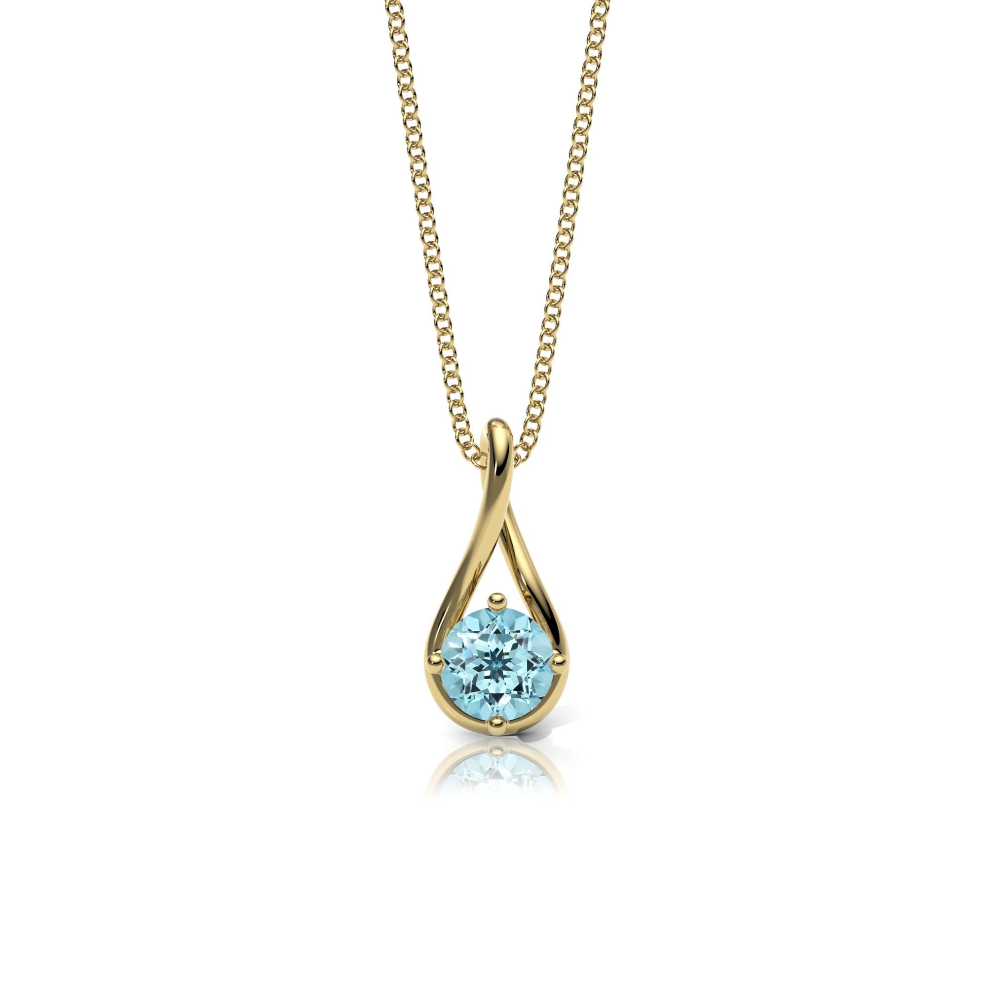 Lab Aquamarine Twist Necklace