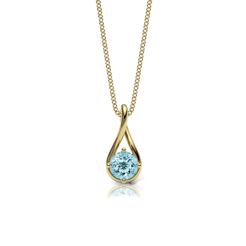 Lab Aquamarine Twist Necklace