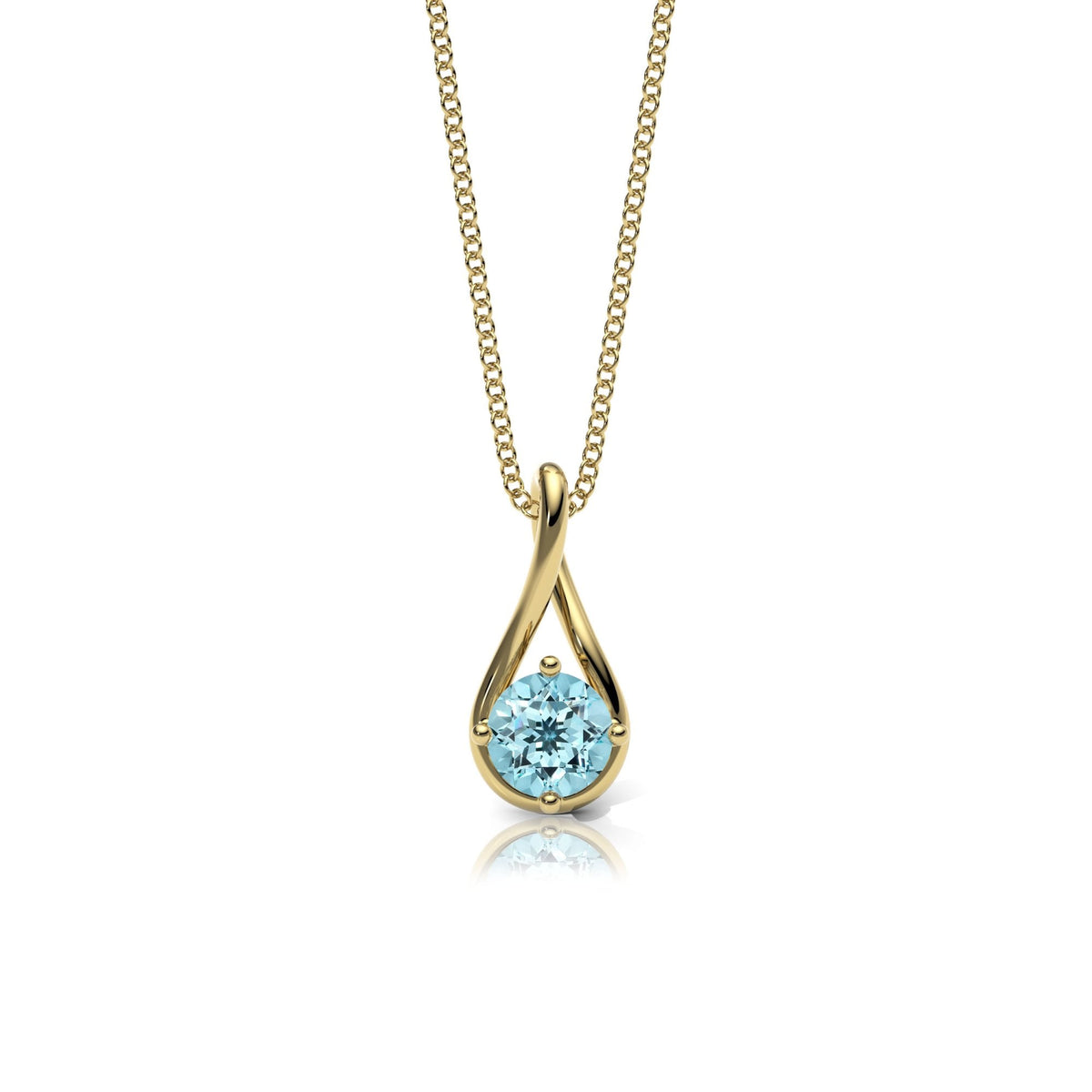 Lab Aquamarine Twist Necklace