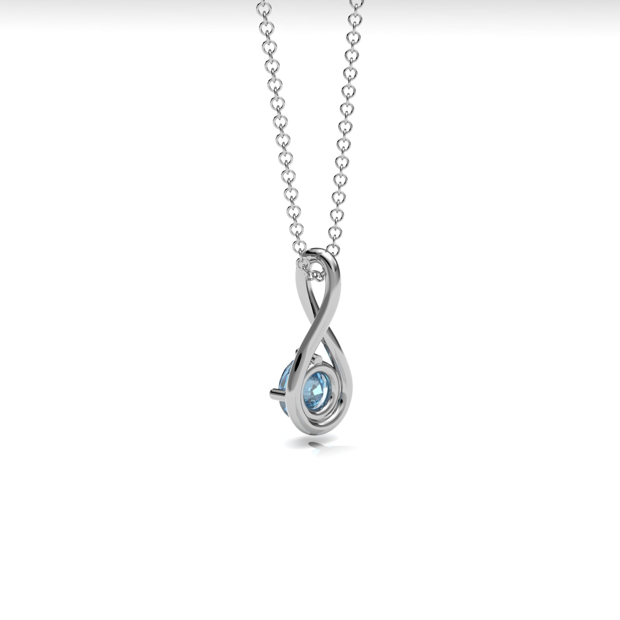 Lab Aquamarine Twist Necklace