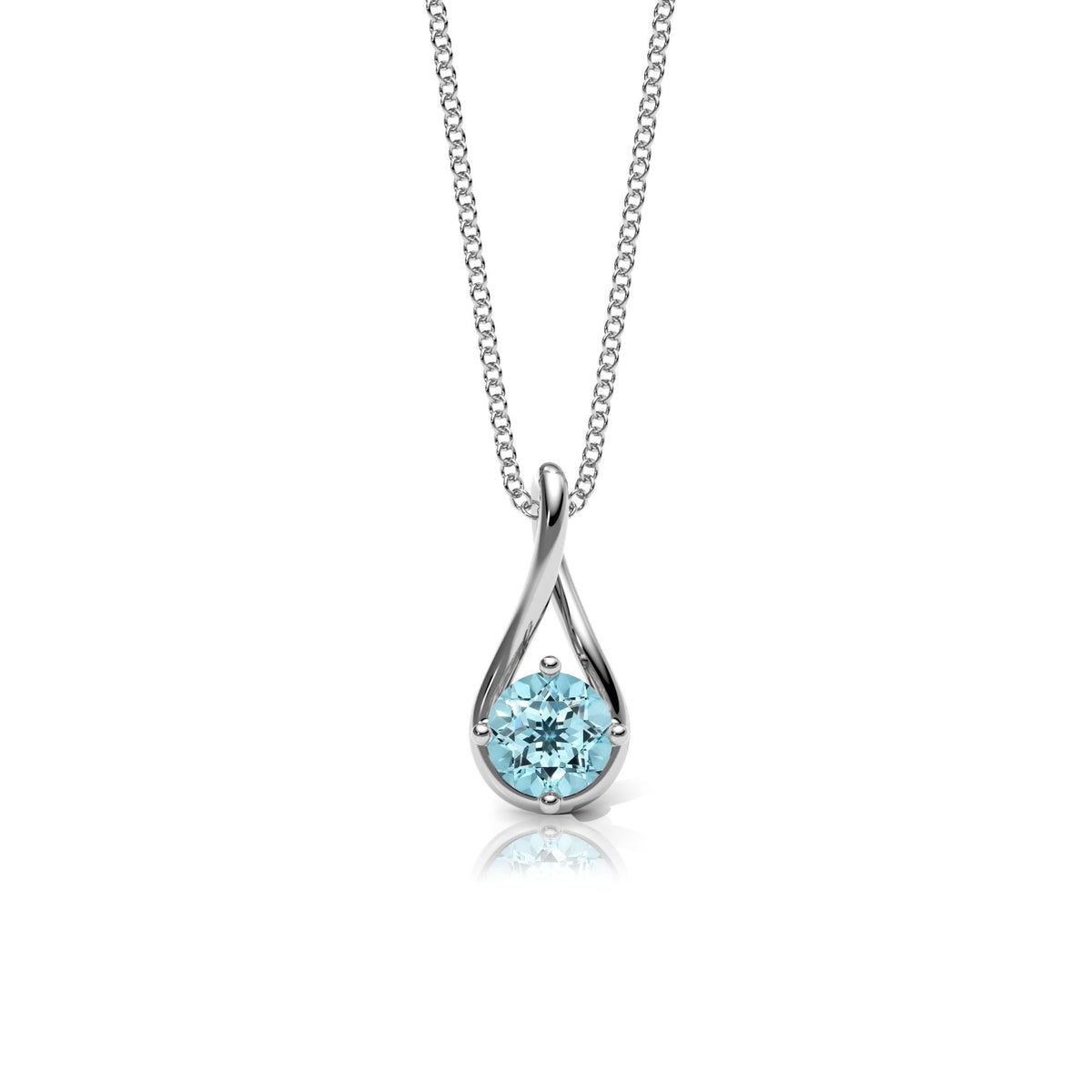 Lab Aquamarine Twist Necklace
