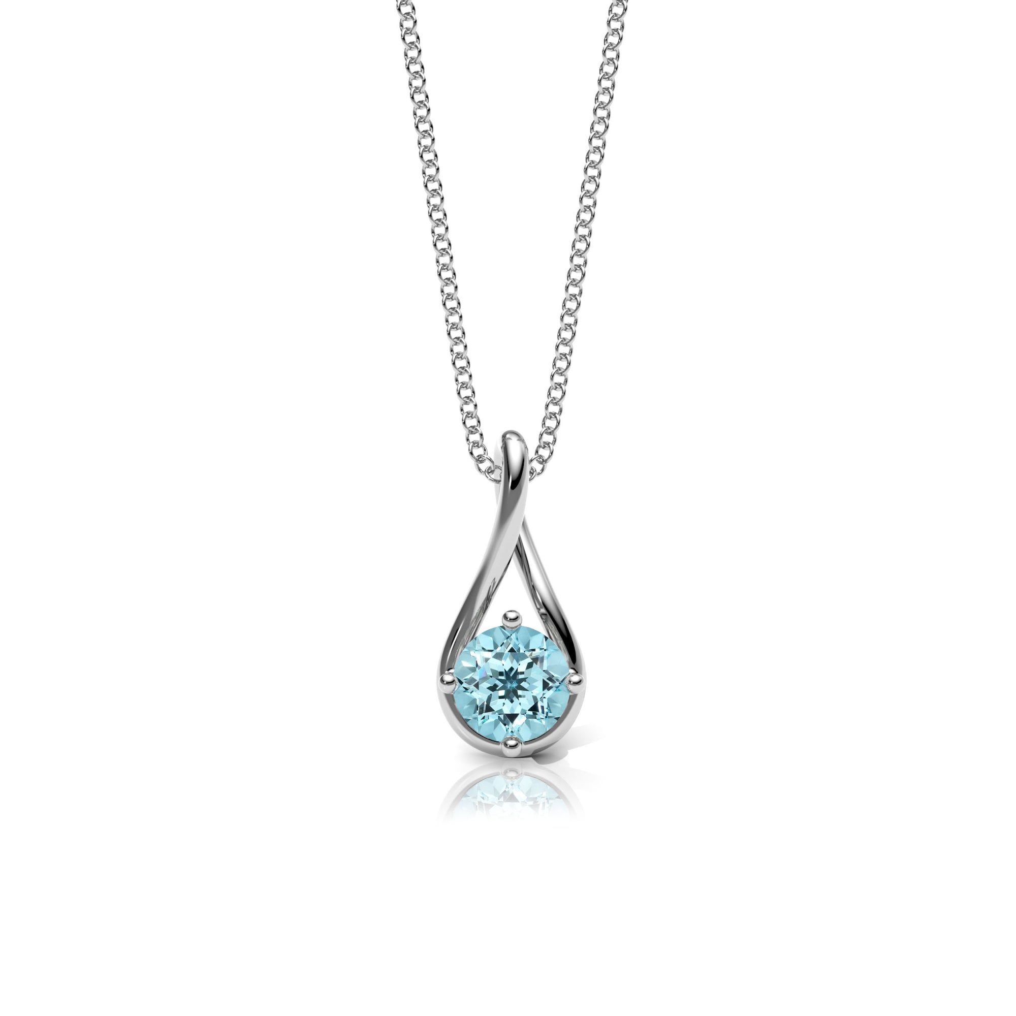 Lab Aquamarine Twist Necklace