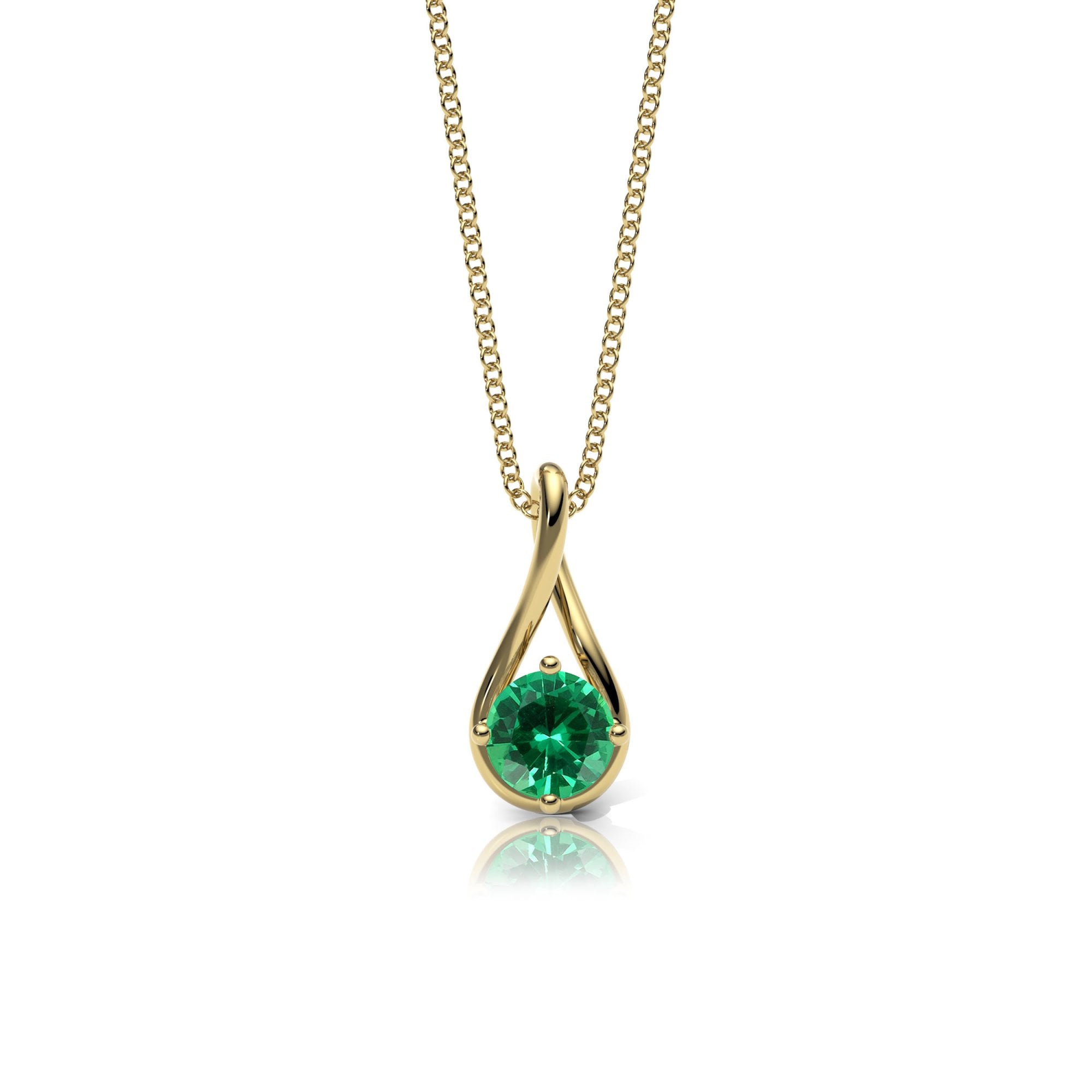 Lab Emerald Twist Necklace