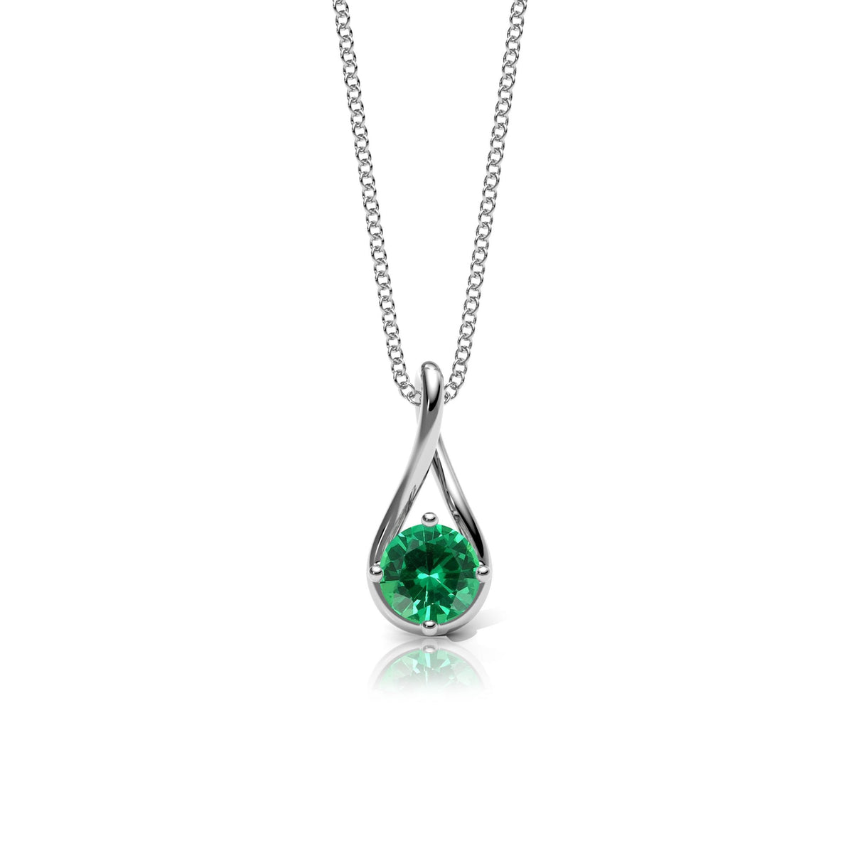 Lab Emerald Twist Necklace