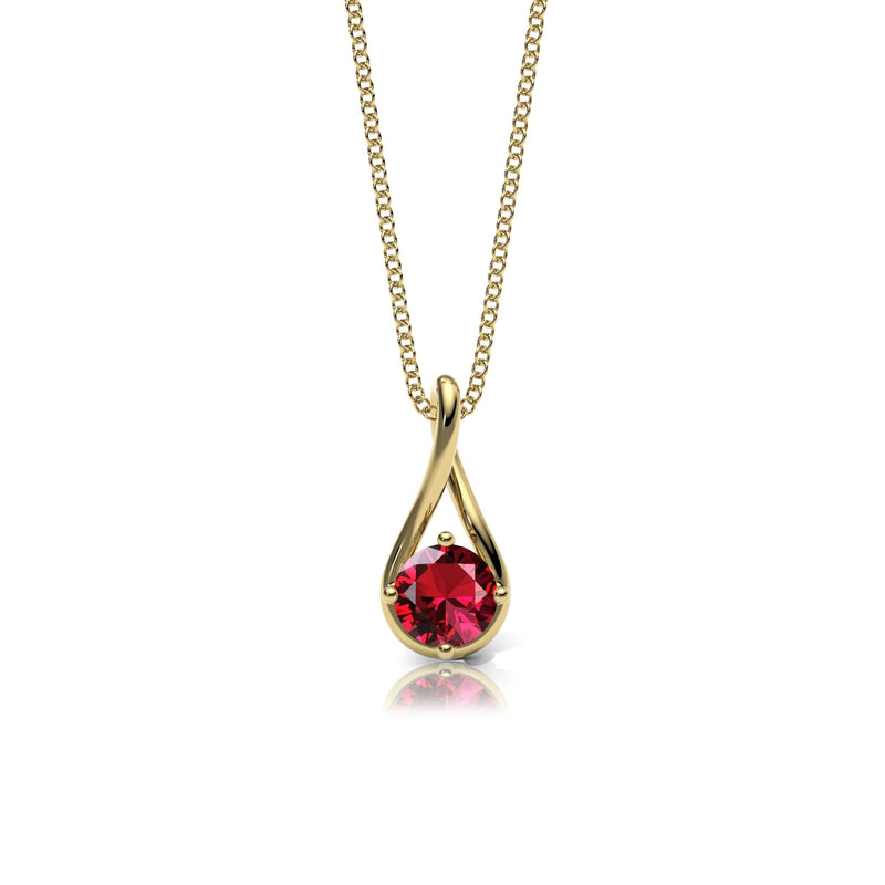 Lab Ruby Twist Necklace