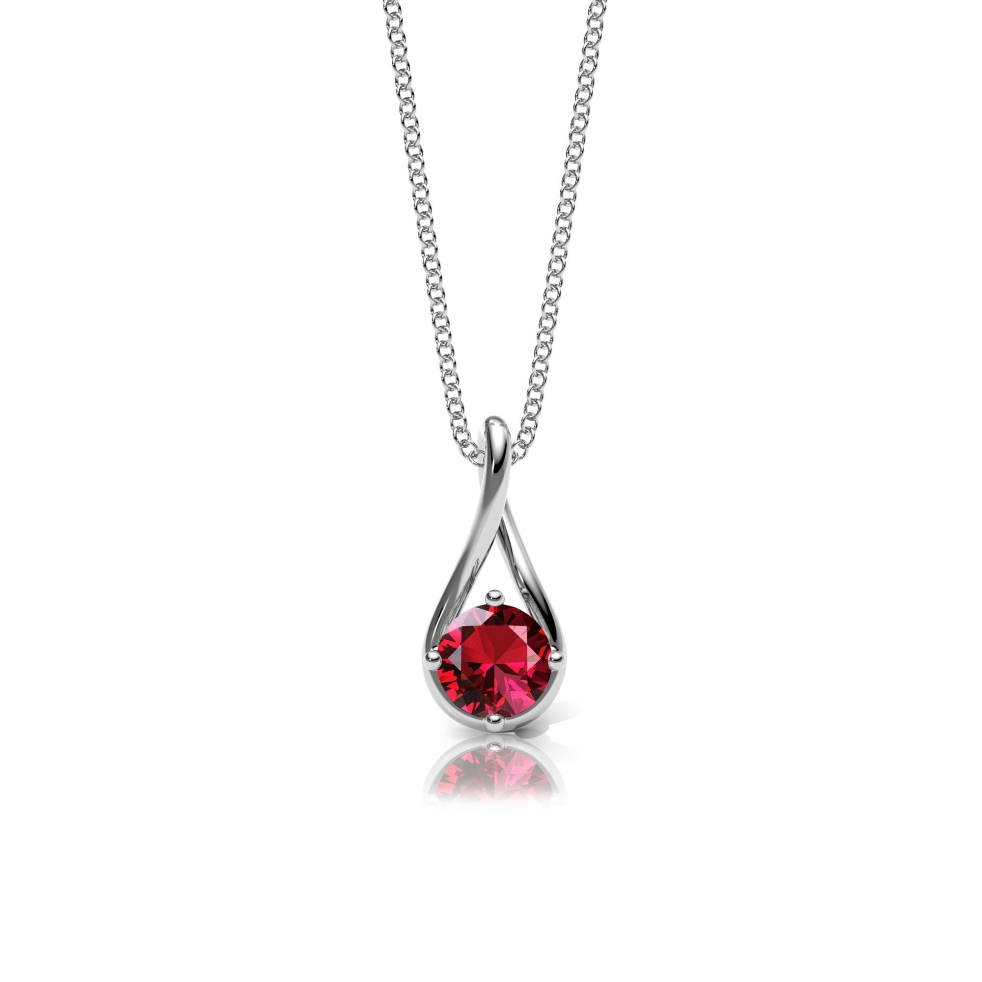 Lab Ruby Twist Necklace