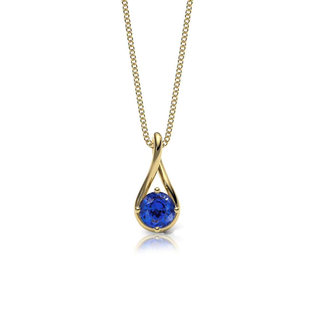 Lab Grown Sapphire Twist Necklace