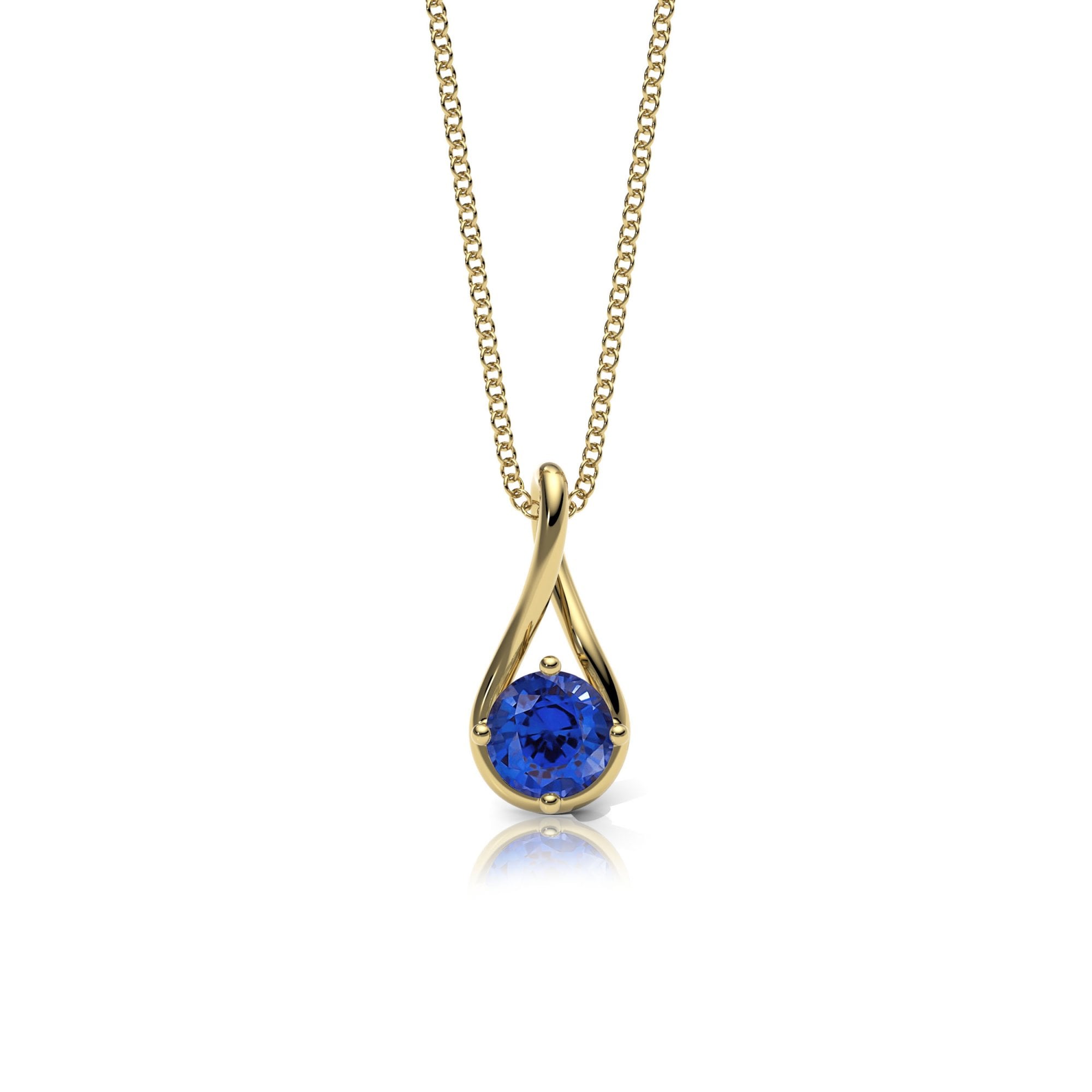 Lab Grown Sapphire Twist Necklace