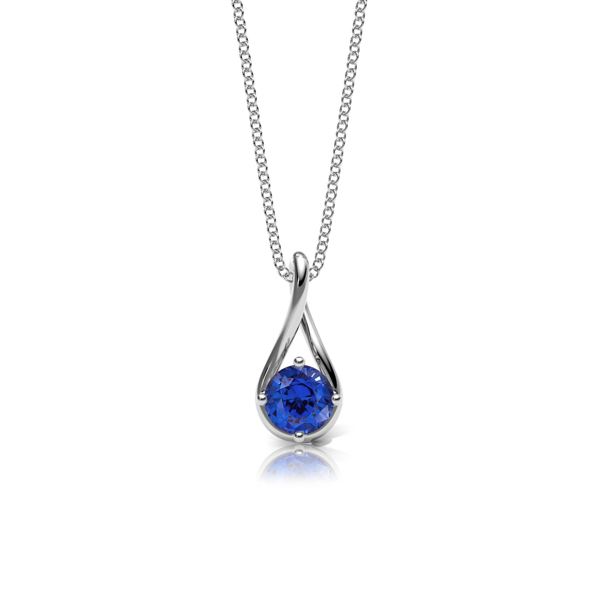Lab Grown Sapphire Twist Necklace