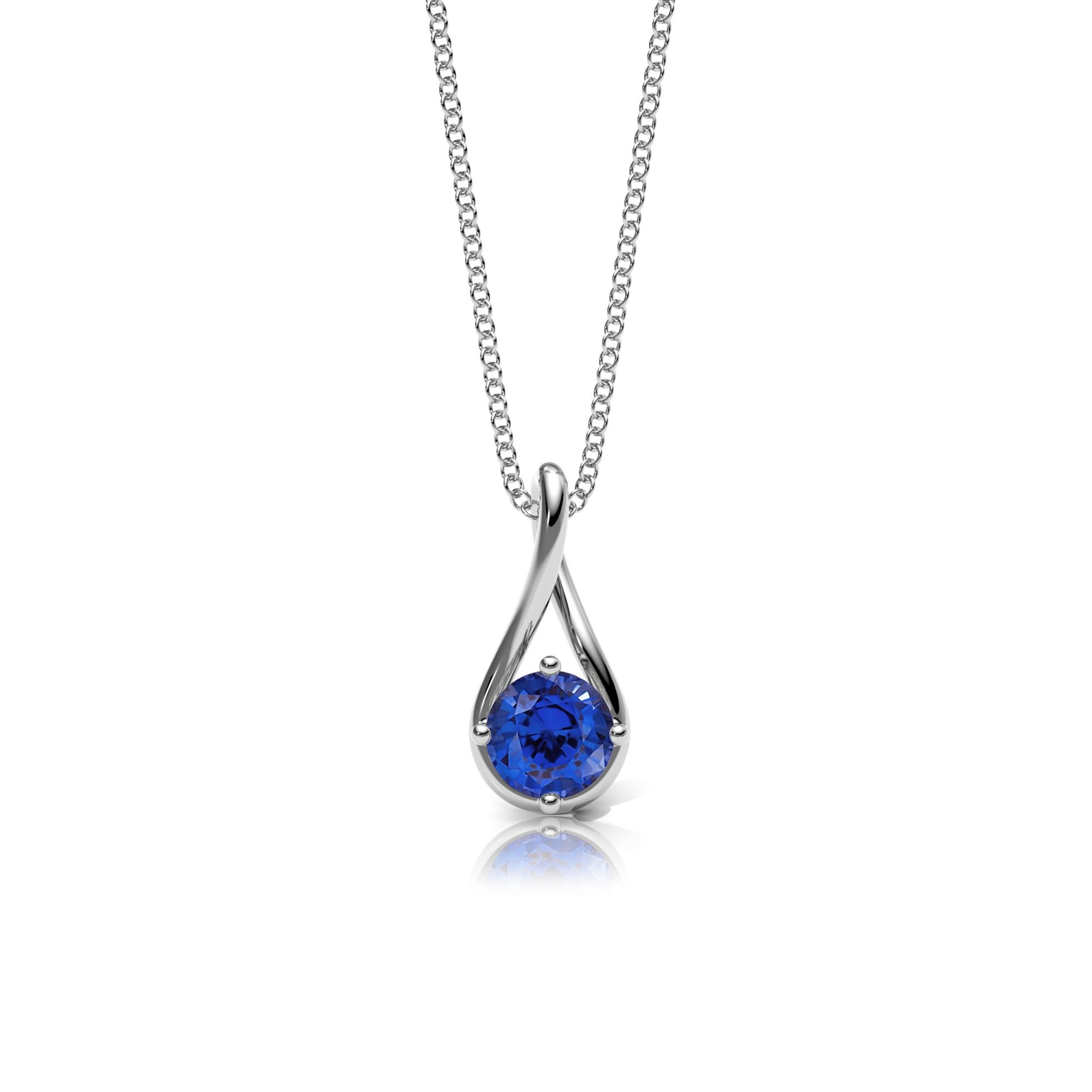 Lab Grown Sapphire Twist Necklace