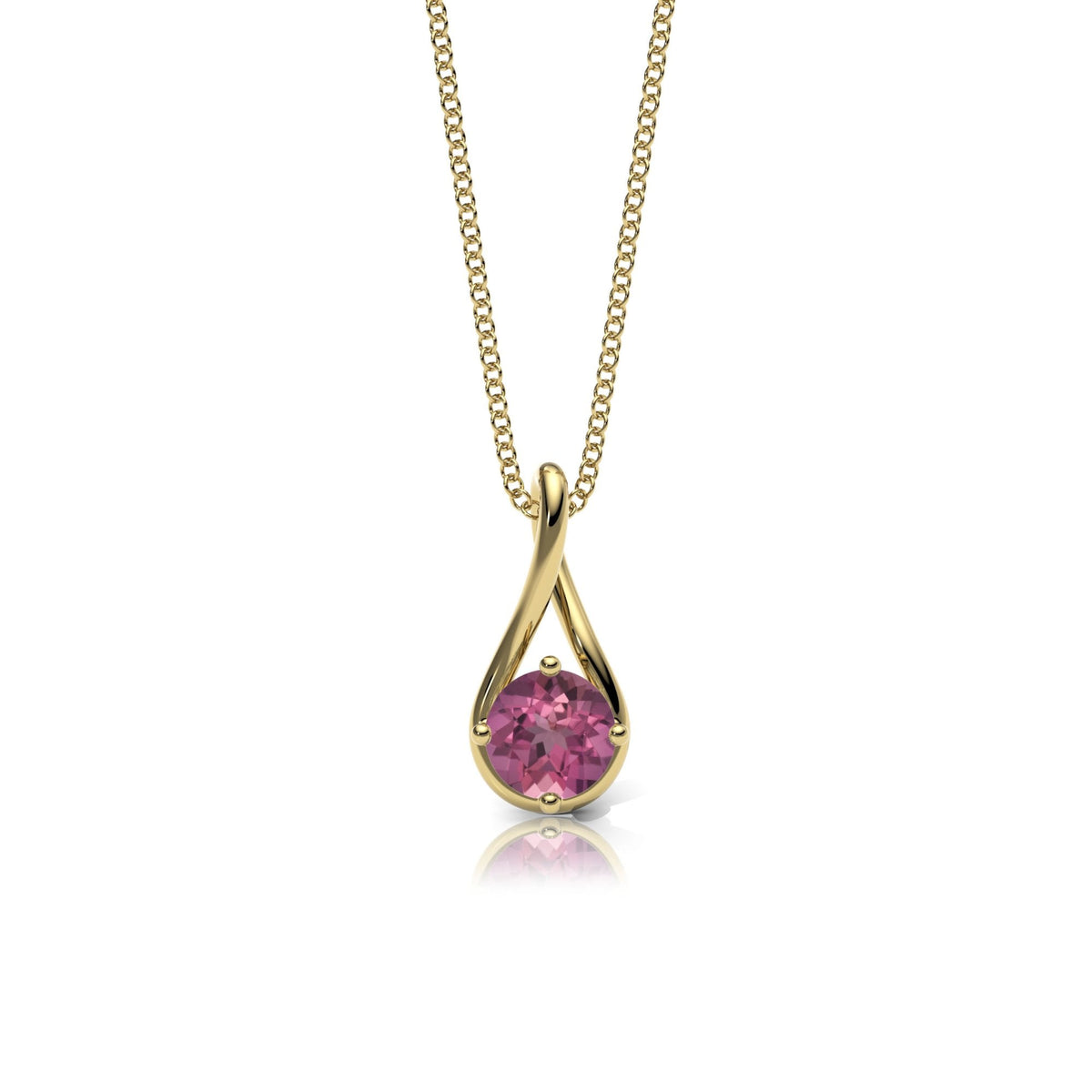 Pink Tourmaline Twist Necklace