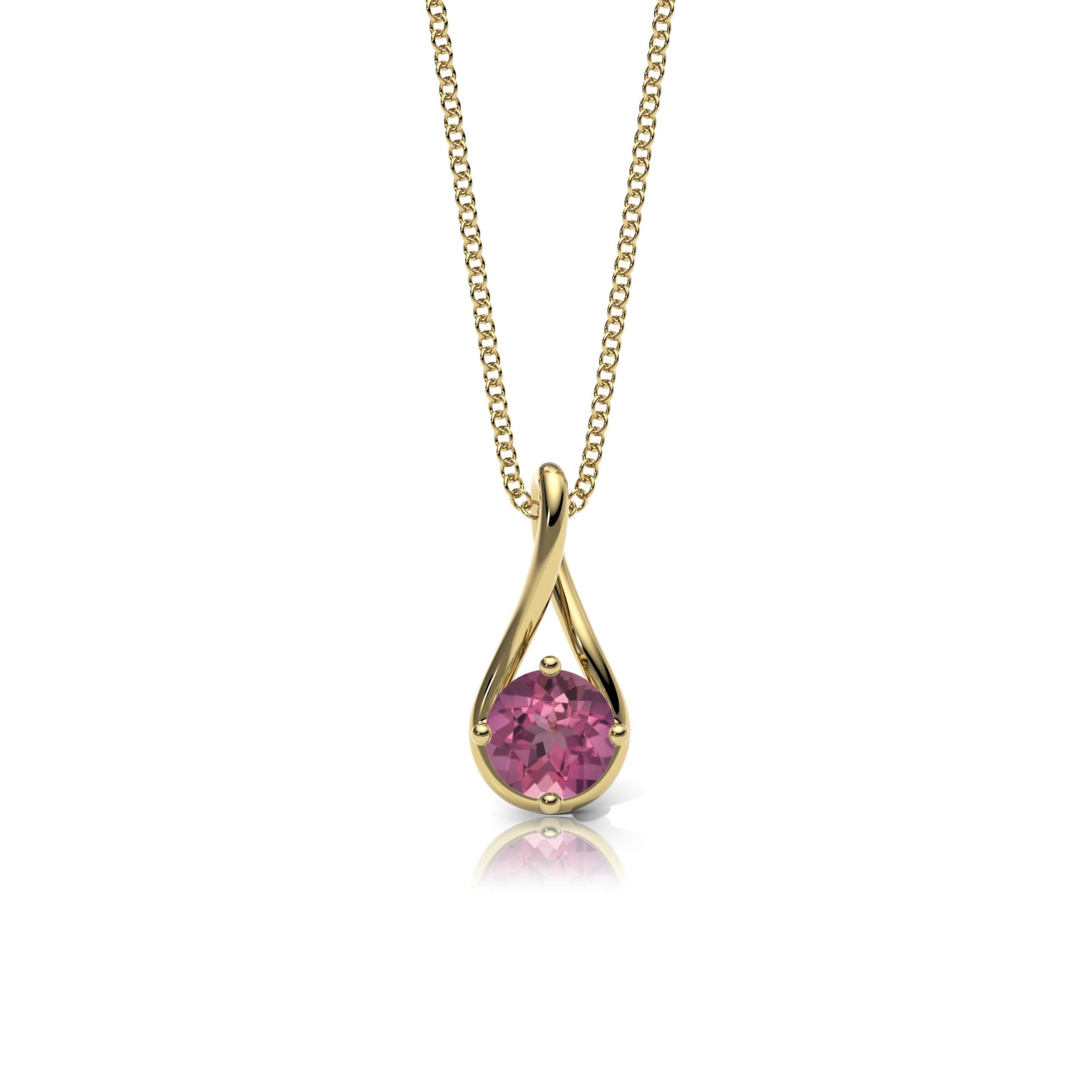 Pink Tourmaline Twist Necklace