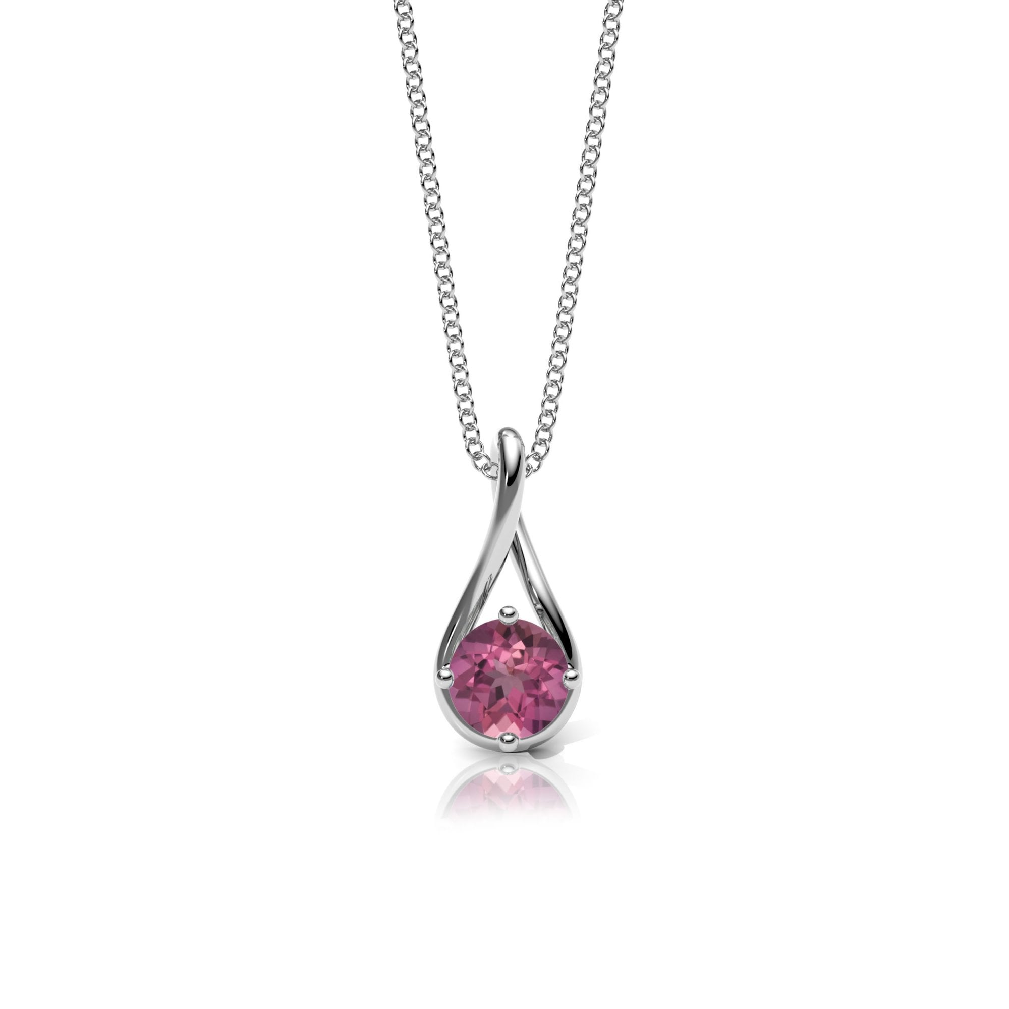 Pink Tourmaline Twist Necklace