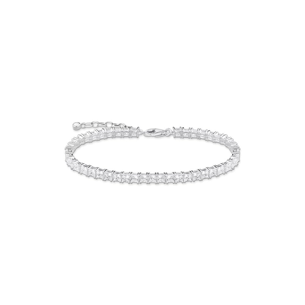 Tennis Bracelet with White Cubic Zirconia Silver