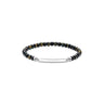 Bracelet with Tigers Eye and Obsidian Beads Silver