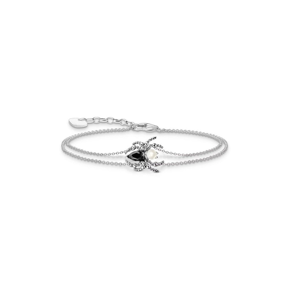 Silver Bracelet Romance with Spider