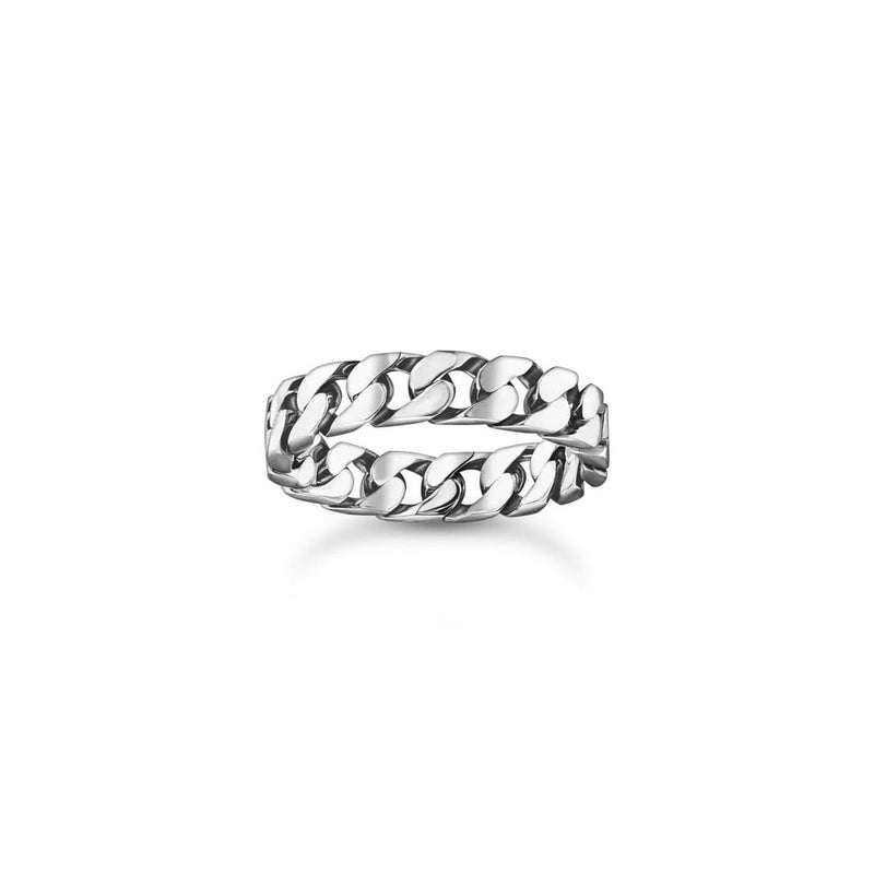 Silver Ring With Chain Links