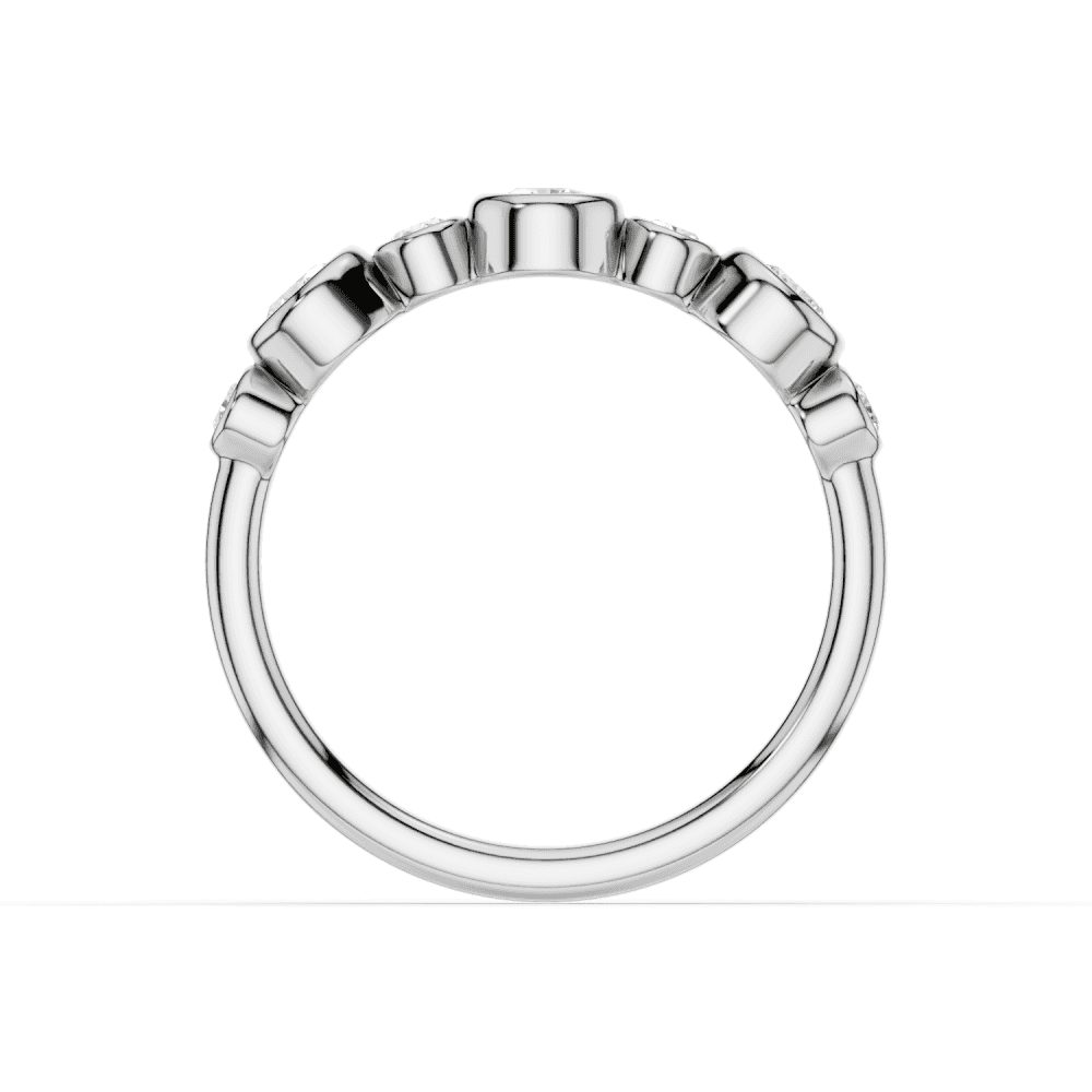 Round Cut 7 Stone Bubble Diamond Ring
