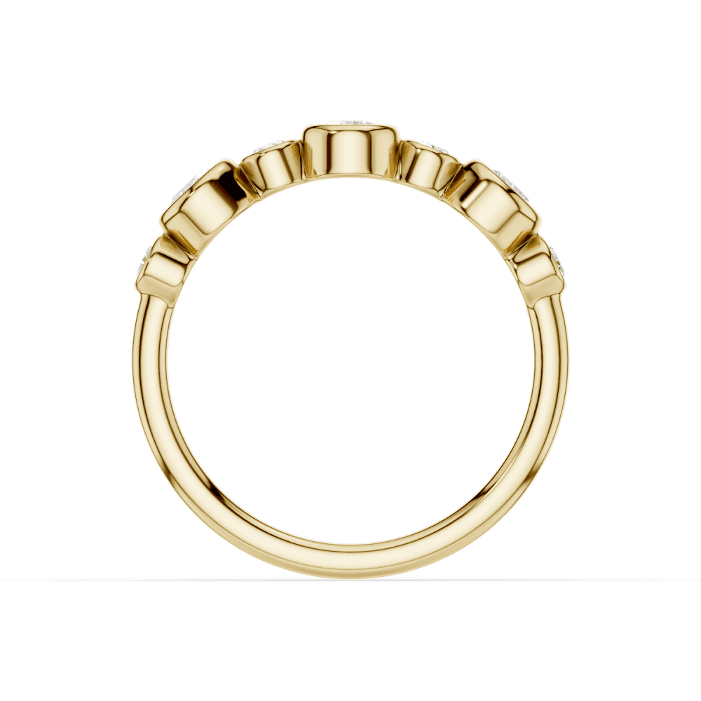 Round Cut 7 Stone Bubble Diamond Ring
